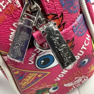 Von Dutch Hot Pink Jax Graphic Bowling Bag Hand Bag Crossbody NEW! Retail $149 thumbnail 14