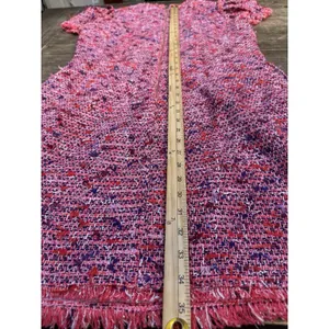 Kate Spade New York Flutter Sleeve Tweed Dress Pink Size 12 Jackie O Preppy‎ thumbnail 9