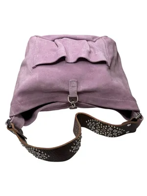 Deadstock: new Tylie Malibu ᪣ Utility Suede Hobo Bag ᪣ Crystal Strap ᪣ Lilac Y2K thumbnail 11