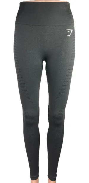Gymshark Black Mid Rise Logo Stretch Ankle Workout Yoga Athletic Leggings Size S thumbnail 1
