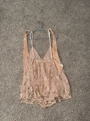 Free People Swingin' It Romper Champagne thumbnail 4
