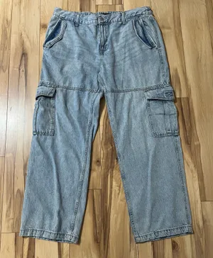 Aeropostale Wide Leg Baggy Womens Jeans Sz XL Y2K Cargo Pockets Grunge thumbnail 1