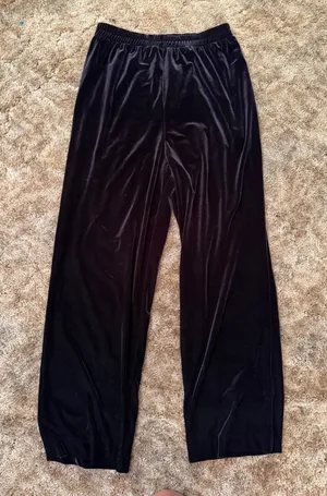 Vintage J.R. Nites by Caliendo Black Velvet Wide Leg Pants Palazzo Whimsygoth thumbnail 1