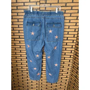 Listicle Star Print Tie Waist Jeans‎ Size Large thumbnail 2