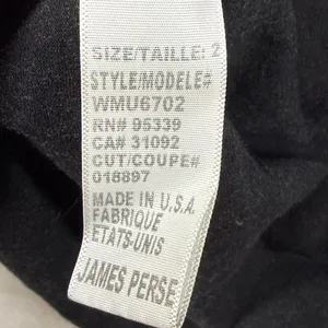 James Perse Standard Black Ruched Long Sleeve Maxi Dress Size 2 Made in USA thumbnail 9
