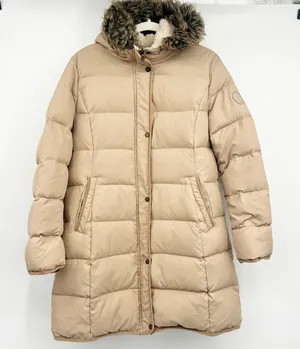 Lauren Ralph Lauren Womens Tan Down Fill Faux‎ Fur Hood Puffer Parka Coat Size L thumbnail 1