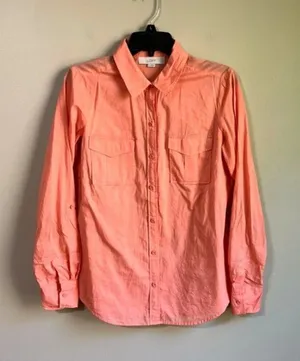 Loft small long sleeve‎ peach blouse thumbnail 1