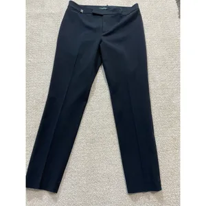 Lauren Ralph Lauren Black Flat Front Straight Dress Pants Size 8 Classic Stretch thumbnail 16