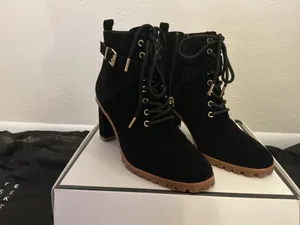White House Black Market Black Suede Boots-Size 8 thumbnail 2