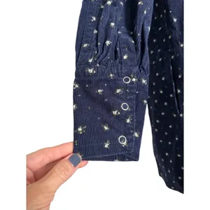 Something Navy Edie Corduroy Long Sleeve Mini Shift Dress Navy Blue Floral‎ XS thumbnail 11