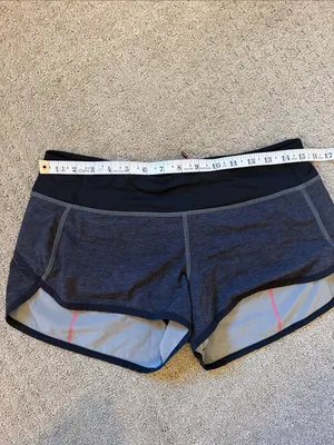 Lululemon Speed Up 2.5” Charcoal/Gray Coral Stitching Athletic Running Shorts thumbnail 8