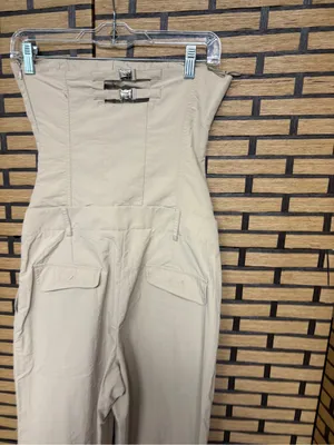 Zara Tan Parachute Wide Leg Strapless Jumpsuit Size XS thumbnail 4