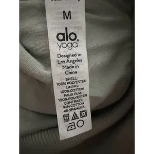 Alo Yoga Streetside Half Zip Sherpa Hoodie Pullover Light Green Women's‎ Medium thumbnail 13