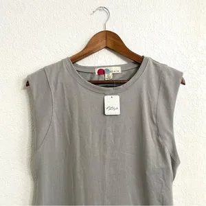 FP Beach Free People Womens Dress Gray Grey Maxi Cut Out Back Cotton Size Small thumbnail 3