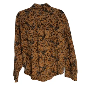 Intimately Free People Leopard Animal Print Button Down Shirt Brown Black M thumbnail 4