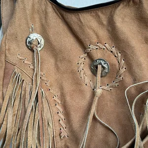 Cow Leather Purse Western Tan & Silver Embellishment Purse thumbnail 2