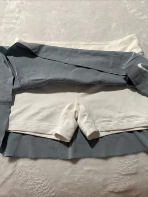Nike DRI fit size small Women's Light Gray White Pleated Skater Tennis Skirt ath thumbnail 6
