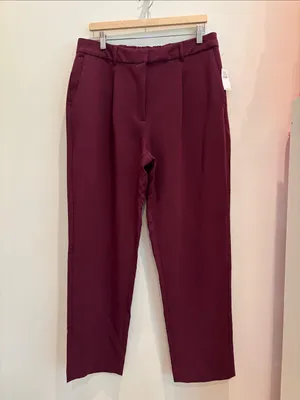 Old Navy Trousers Burgundy Taylor Straight NWT Size Large thumbnail 2