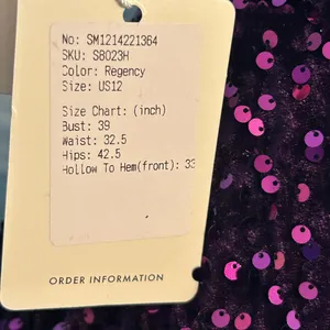 Stacees Regency Sequin One-Shoulder Dress - Rich Purple. Size 12 nwt thumbnail 4