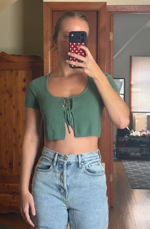 Green Tie PacSun Top thumbnail 1
