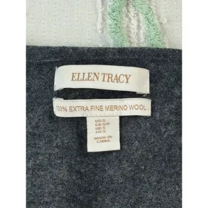 Ellen‎ Tracy Extra Fine Merino Wool Buckle Front Cardigan Gray Small thumbnail 6