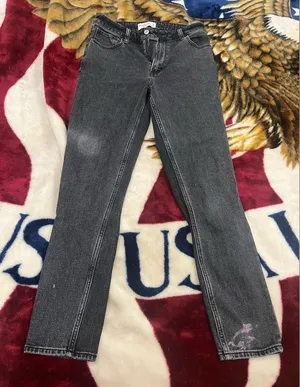 Abercrombie & Fitch Women's Dark Gray Straight Leg Jeans thumbnail 1