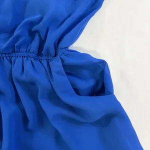 The Hanger Boho Blue Ruffle‎ Cold Shoulder Romper Strappy Back M Cottagecore thumbnail 12