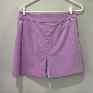 Puma Women's Pleated Golf‎ Tennis Skirt Purple White striped skort thumbnail 3