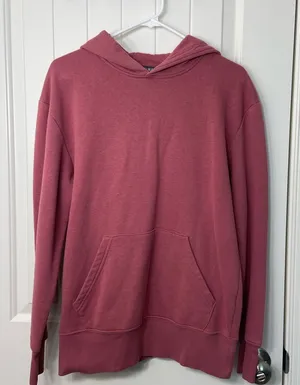 EUC PRIMARK women’s deep pink thick‎ warm pullover hooded pocket sweatshirt M thumbnail 1