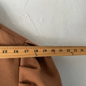 Ontwefth Tan Brown Belted Coat Womens Size S Puffy Sleeves Lined Long Preppy‎ thumbnail 7