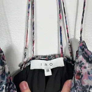 IRO Elsa Metallic Strappy Back Silk Metallic Material Bubble Waist Tank Top 36 4 thumbnail 3