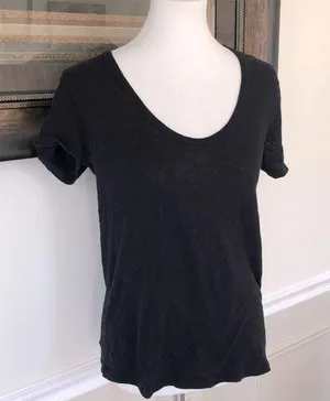 Simple Black Deep Neck J Cew Tee thumbnail 1