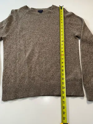 J. Crew Lambs Wool Blend Brown Crewneck Sweater Size Medium thumbnail 3