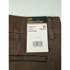 Lee Women's Wrinkle Free Relaxed Fit Straight Leg Pant Brown Size 14‎ Mid Rise thumbnail 7
