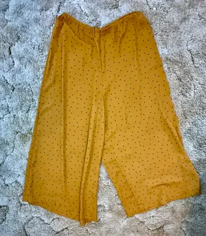 Love Stitch Mustard Ditsy Dot Wide Leg Palazzo Pants M thumbnail 3