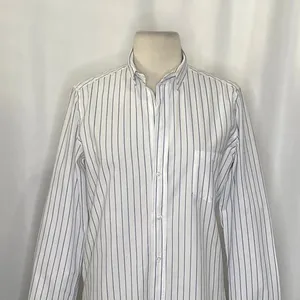 FRANK & EILEEN Crinkle Barry Buttondown Top Blouse‎ White Blue Dotted Small thumbnail 3