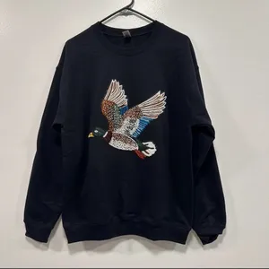 Cabela's Duck hunting mallard duck sequin glitter Black Sweater with Duck Design! thumbnail 5