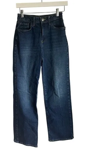 Forever21 90s‎ Fit Denim Jeans Blue Dark Wash Waist 24" Straight leg Mom Jeans thumbnail 1