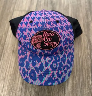 BASS PRO SHOPS‎ Cute Women's Pink/Aqua/Leopard Baseball Cap One Size thumbnail 1