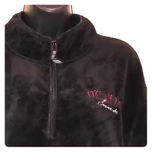 Oklahoma Sooners Plush Fleece Quarter Zip Pullover Black‎ Women's Medium thumbnail 2
