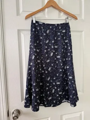 Allegra K Floral Midi Skirt thumbnail 6