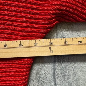 1960 | Lauren Ralph Lauren Metallic‎ Ribbed Knit Boat Neck Sweater Red Petite XS thumbnail 3