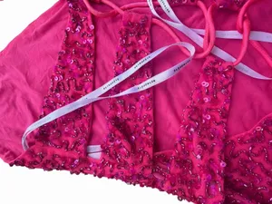 Retrofête Women's Pink Sequin Cowl Neck Mich Bodycon Dress Size M thumbnail 9