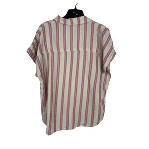 Marine Layer XL Striped Button Front Shirt Shorts Pajama Set Linen Tencel READ thumbnail 4