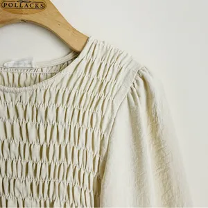 Beeson River Elegant Cream Smocked Dress thumbnail 3