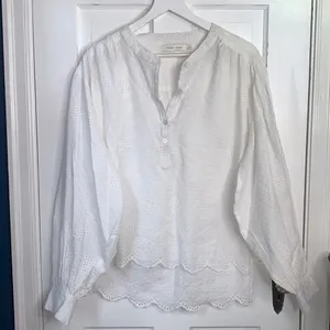 Bishop + young Harmony Button-down Blouse in Oyster New with Tag W-585 Sz XS thumbnail 2