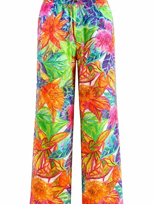 Lauren Ralph Lauren Womens Palazzo Pants 1X Tropical Floral Wide Leg Resort thumbnail 2