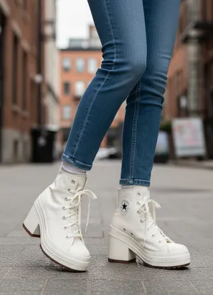 Converse Chuck 70 Deluxe High Top Platform Sneakers Women’s Size 9.5 White thumbnail 1