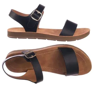 Black Faux Leather Sandal Size 6 thumbnail 1