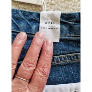 Good American Good Classic Skinnyish Fit Raw Hem Blue Hi-Rise Jeans Sz 6/28 thumbnail 6